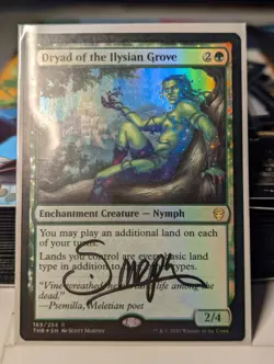 MTG Dryad of the Ilysian Grove - Theros Beyond Death Foil - SIGNED BY ARTIST - Image 1