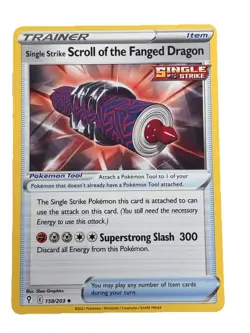 New: 2021 Pokemon Single Strike Scroll of the Fanged Dragon 158 Evolving Skies - Image 1