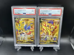 2020 Pokemon Sword And Shield Zacian V #211 + Zamazenta V #212 Secret Rare PSA 9 - Image 1