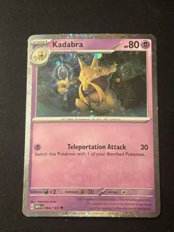 Pokemon 151 Cosmos Holo Kadabra 064/165 Near Mint NM - Image 1