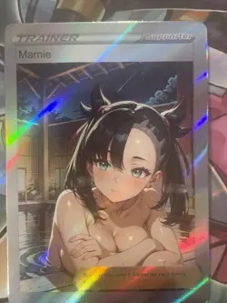 Pokemon Marnie Anime Waifu Custom DIY Trainer Art Pokemon card - Image 1