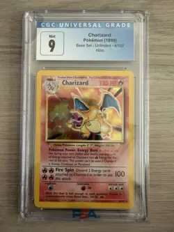1999 Pokemon Charizard CGC 9 Mint Rate Holo Base Set #4 - Image 1