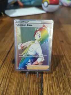Pokemon TCG Cherens Care Sword & Shield Mfg: Brilliant Stars 177/172 Holo Secret - Image 1