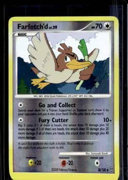 2008 Pokemon Diamond & Pearl Stormfront Farfetch d Reverse Holo #38/100 - Image 1