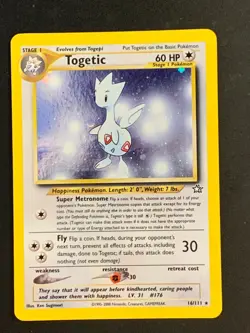 Togetic 16/111 Neo Genesis Holo Rare Vintage WOTC Pokemon Card - Image 1