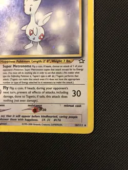 Pokemon Togetic Neo Genesis 16/111 Holo Rare Vintage Card WOTC (Heavy Play) - Image 5