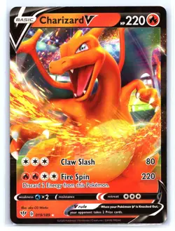 Pokemon TCG Charizard V Darkness Ablaze 019/189 Holo Ultra Rare Card - Image 1