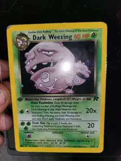 Pokemon TCG 1st Edition Dark Weezing Team Rocket Holo Rare - Image 1