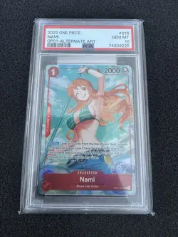 2022 ONE PIECE ROMANCE DAWN PRE-ERRATA ALPHA ALT ART OP01-016 NAMI PSA 10 - Image 1