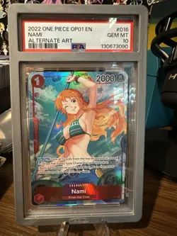 NAMI OP01-016 PSA 10 ALT ART ALPHA PRE-ERRATA One Piece ROMANCE DAWN English - Image 1