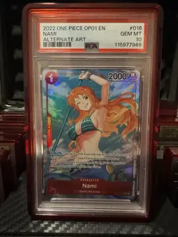Nami OP01-016 PSA 10 Alt Art Alpha Pre-Errata One Piece - Image 1