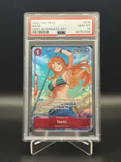 NAMI OP01-016 PSA 10 ALT ART ALPHA PRE-ERRATA One Piece ROMANCE DAWN English - Image 1