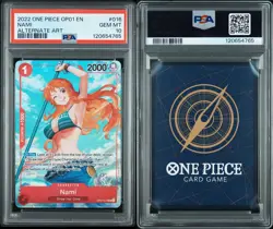 2022 ONE PIECE ROMANCE DAWN PRE-ERRATA ALPHA ALT ART OP01-016 NAMI PSA 10 - Image 3