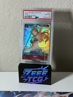 2022 ONE PIECE ROMANCE DAWN PRE-ERRATA ALPHA ALT ART OP01-016 NAMI PSA 10 - Image 4