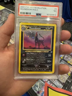 2001 Pokemon Houndoom 8/64 Neo Revelation Holo 💎New Cert PSA 7 NM💎 - Image 1