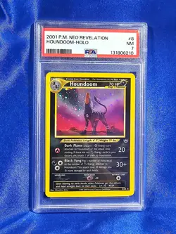2001 Pokemon Houndoom 8/64 Neo Revelation Holo 💎New Cert PSA 7 NM💎 - Image 1