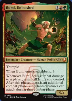 MTG Magic the Gathering Bumi, Unleashed (211/447) Avatar The Last Airbender LP - Image 1