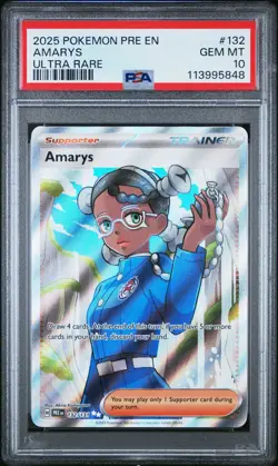 2025 POKEMON PRE EN-PRISMATIC EVOLUTIONS ULTRA RARE #132 AMARYS PSA 10 - Image 1