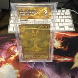 Pokemon TCG - Gold Mega Lucario EX Hyper rare 188/132 ACE 9 Mega evolution - Image 1