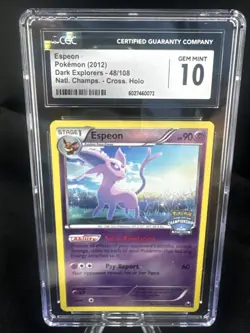 2012 Pokemon National Cross Holo Dark Explorers Espeon #48 CGC 10 - Image 1