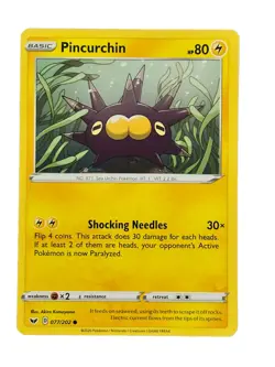 New: 2020 Pokemon TCG Pincurchin Sword & Shield Base Set 077 Common - Image 1