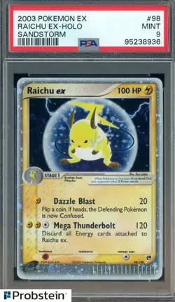 2003 Pokemon EX Sandstorm #98 Raichu EX Holo PSA 9 MINT - Image 1