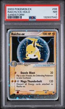 2003 POKEMON EX SANDSTORM #98 RAICHU EX-HOLO PSA 7 #98 (New Cert) - Image 1