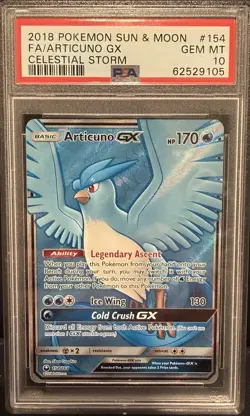 PSA 10 Articuno GX 154/168 Full Art Sun & Moon Celestial Storm Pokemon Card - Image 1