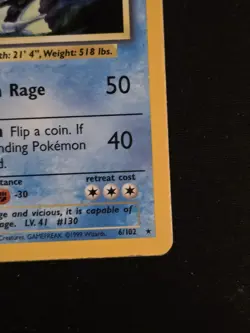Gyarados 6/102 Holo Rare Base Set Pokemon Card WOTC - Image 2