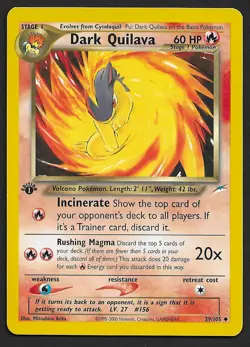 Pokemon Dark Quilava - 39/105 Neo Destiny - 1st Edition Non Holo Uncommon - LP - Image 1