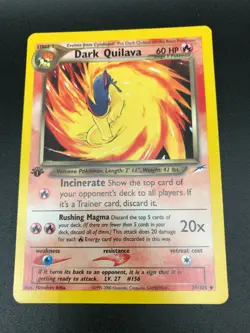 Dark Quilava 1st Edition 39/105 Uncommon Neo Destiny Pokemon WOTC NM 2002 - Image 1