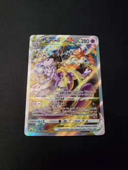 Pokemon TCG Crown Zenith Mewtwo VSTAR Holo Rare Card GG44/GG70 Galarian Gallery - Image 1