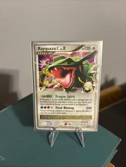 POKEMON Diamond & Pearl RAYQUAZA C LV. X DP47 Holo Black Star Promo LP - Image 1