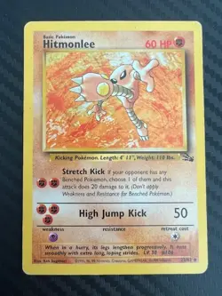 Pokemon TCG HItmonlee Fossil 22/62 Unlimited Rare MP - Image 1