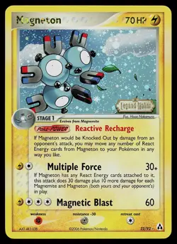 Pokemon Card - Magneton Legend Maker Stamped 22/92 Rare Reverse Holo - Image 1