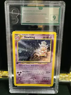 Pokemon TCG Slowking Neo Genesis 1st Edition Holo Card 14/111 Swirl - Image 4