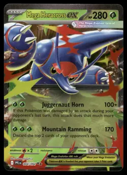 Pokemon Cards Mega Heracross ex 004/094 Phantasmal Flames Double Rare NM - Image 1
