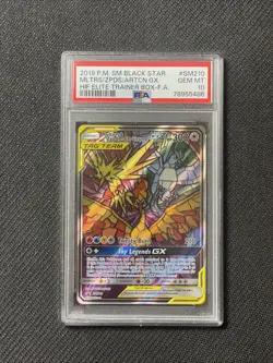 Pokemon Moltres Zapdos Articuno GX Hidden Fates Black Star Promo SM210 PSA 10 - Image 1