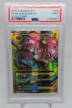 2016 PSA 9 MINT Pokemon TCG XY M VENUSAUR EX #100/108 Evolutions Full Art Holo - Image 1