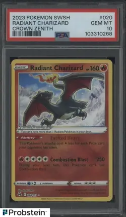 2023 Pokemon SWSH Crown Zenith #020 Radiant Charizard PSA 10 GEM MINT - Image 1