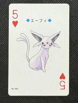 Pokemon Espeon 5 of Hearts Gold Deck Ho-oh Playing Card Poker Nintendo EX - Image 1