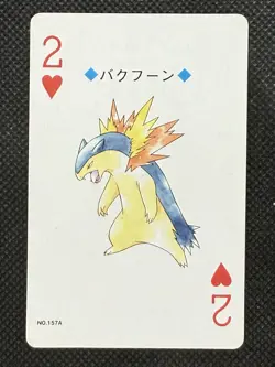 Pokemon Typhlosion 2 of Hearts Gold Deck Ho-oh Playing Card Poker Nintendo EX - Image 1