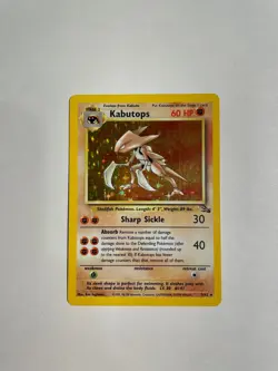 Pokemon Fossil - Kabutops 9/62 LP WoTC HOLO Card Base Set/Jungle/1999 Rare - Image 1