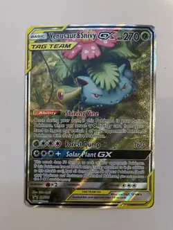 Venusaur and Snivy GX SM229 Pokemon TCG Tag Team Black Star Promo NM - Image 1