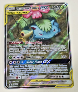 Pokemon TCG Venusaur & Snivy GX SM229 Black Star Promo Holo - Heavily Played - Image 1