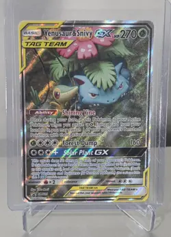 Pokemon TCG Venusaur & Snivy GX SM229 Black Star Promo Holo - Heavily Played - Image 3