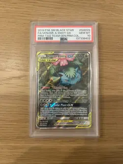 Venusaur & Snivy-GX SM229 - Pokemon TCG: Sun & Moon Black Star Promo - PSA 10 - Image 1