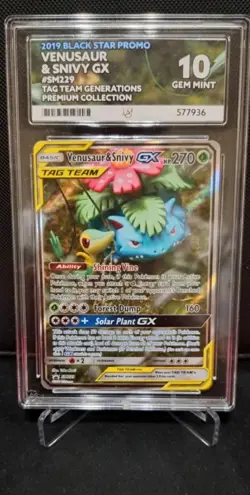 ACE 10 Pokemon TCG Venusaur & Snivy GX SM229 Black Star Promo + PERFECT 10 SUBS - Image 1