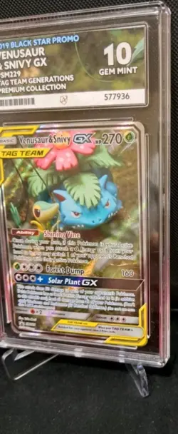 ACE 10 Pokemon TCG Venusaur & Snivy GX SM229 Black Star Promo + PERFECT 10 SUBS - Image 2