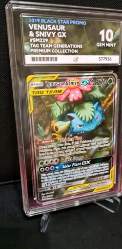 ACE 10 Pokemon TCG Venusaur & Snivy GX SM229 Black Star Promo + PERFECT 10 SUBS - Image 3